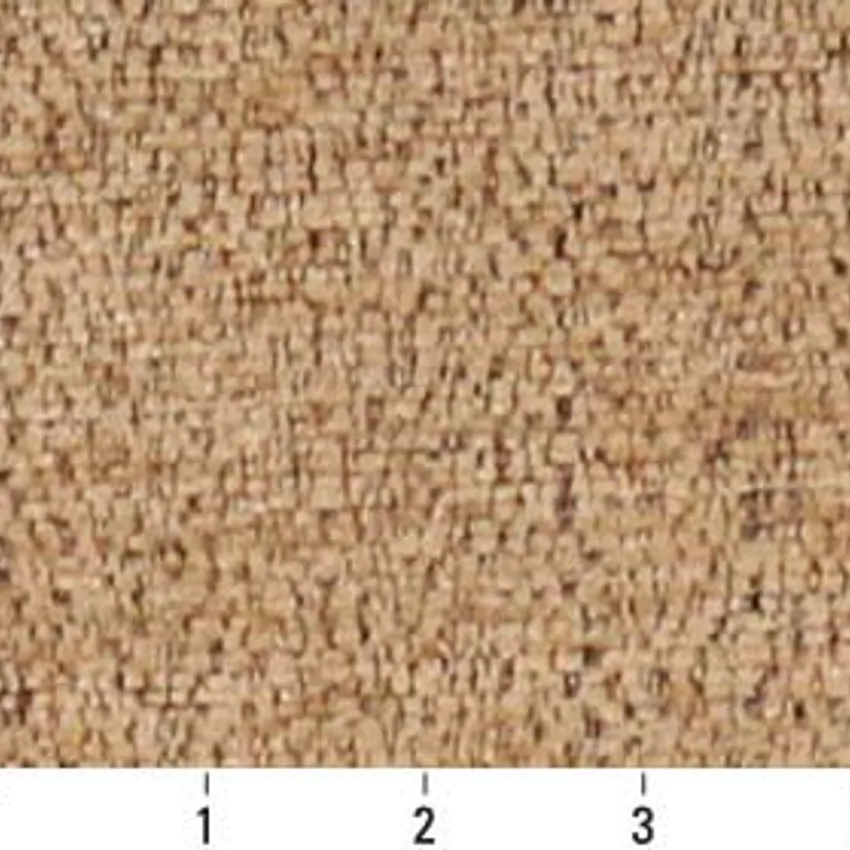 Wheat Beige Plain  Chenille Upholstery Fabric — Scale in inches