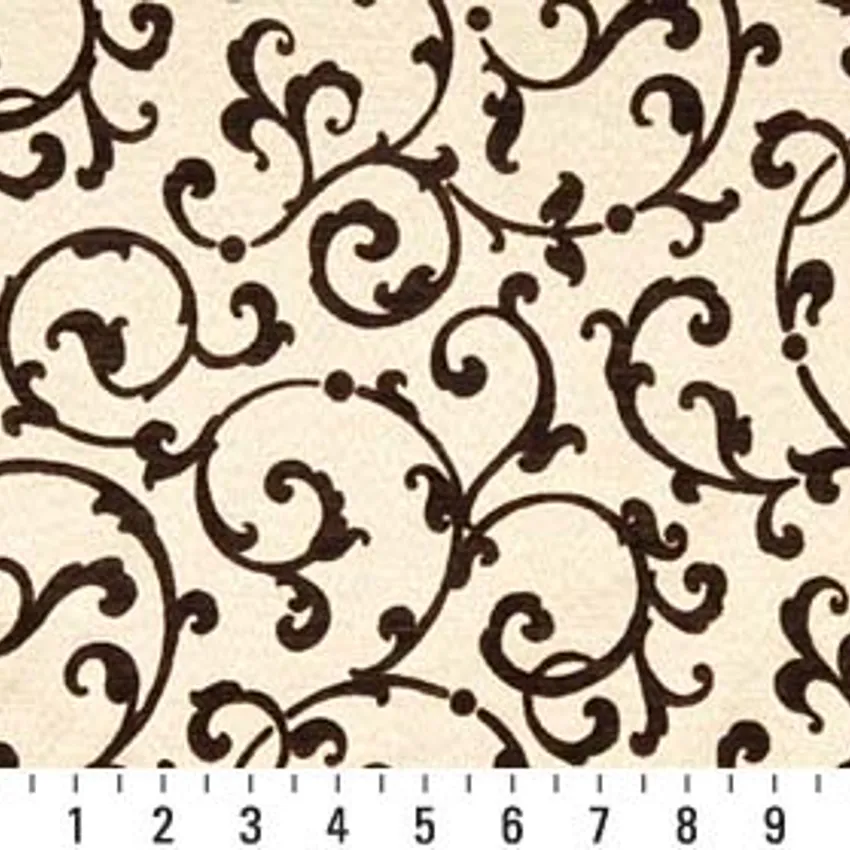 Cognac Beige and Brown Contemporary Velvet Upholstery Fabric by the Yard — Scale in inches