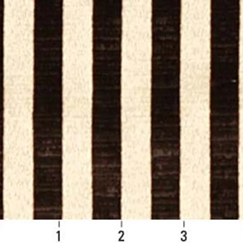 Cognac Stripe Beige and Brown Small Scale Velvet Upholstery Fabric by the Yard — Scale in inches