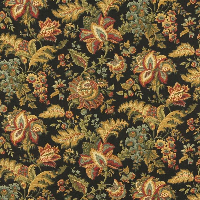 Eden Aqua and Beige Floral Marine Upholstery Fabric by the Yard