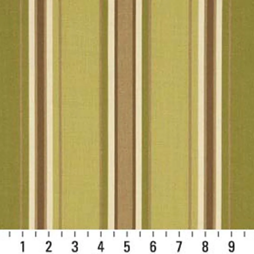 Cypress Stripe Brown and Dark Green Stripes Marine Upholstery Fabric by the Yard — Scale in inches