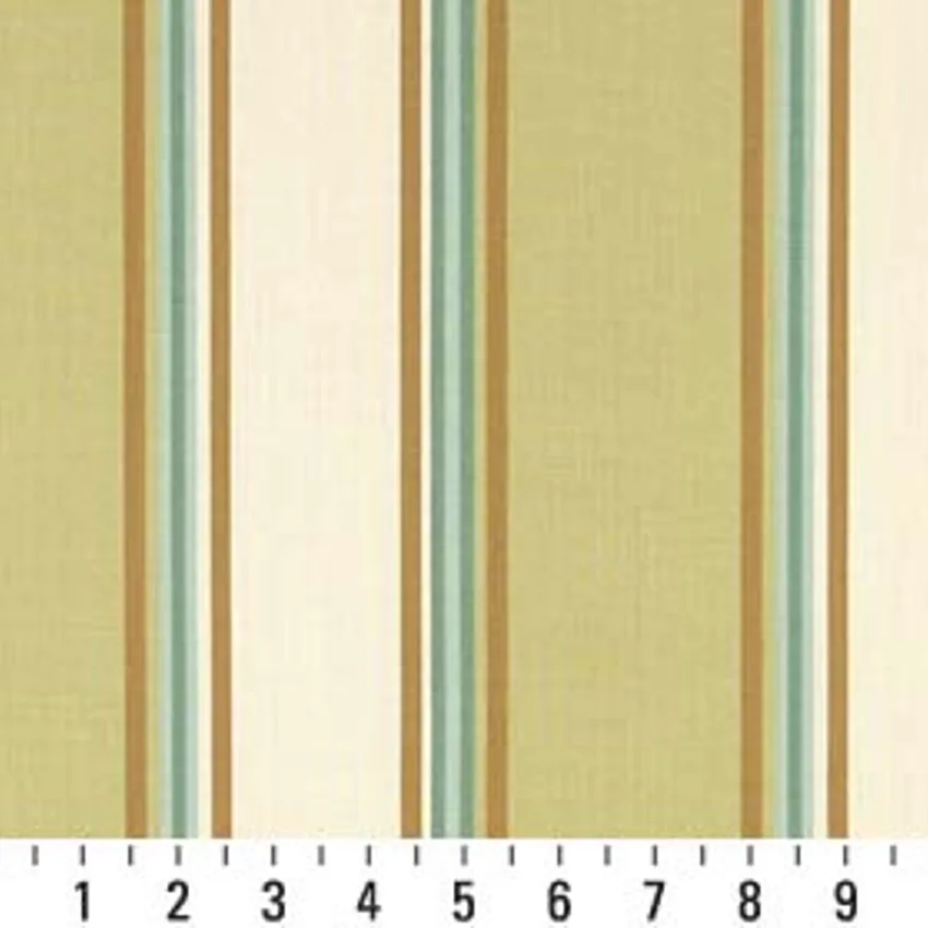 Cayman Stripe Aqua and Light Blue Stripes Marine Upholstery Fabric by the Yard — Scale in inches