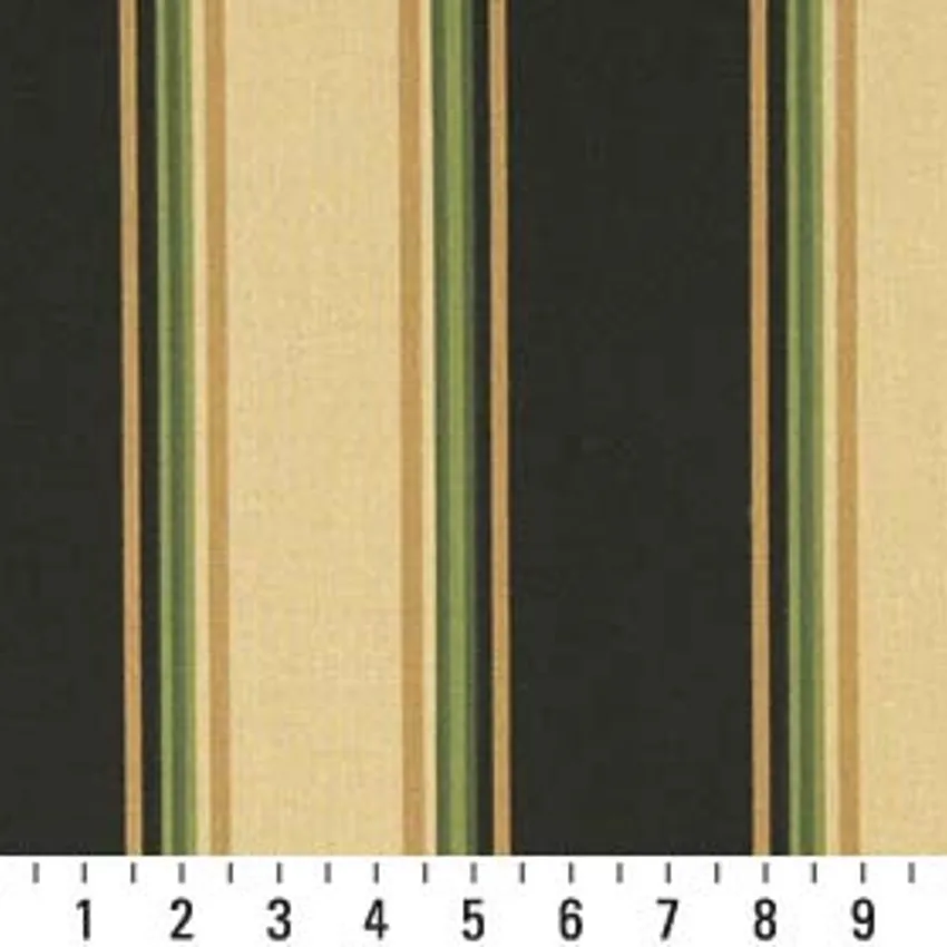 Rio Stripe Beige and Black Stripes Marine Upholstery Fabric by the Yard — Scale in inches