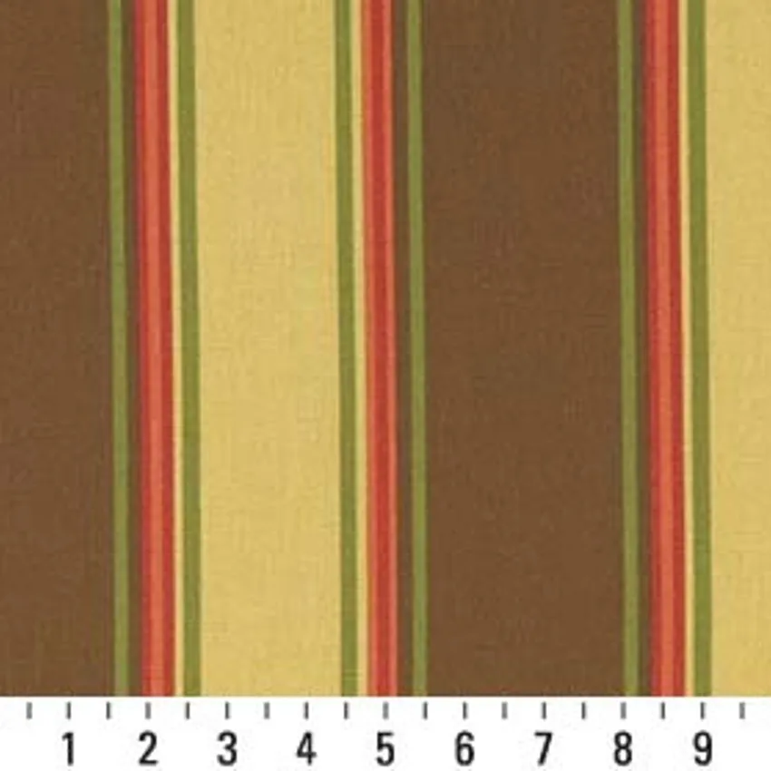 Sumatra Stripe Beige and Brown Stripes Marine Upholstery Fabric by the Yard — Scale in inches