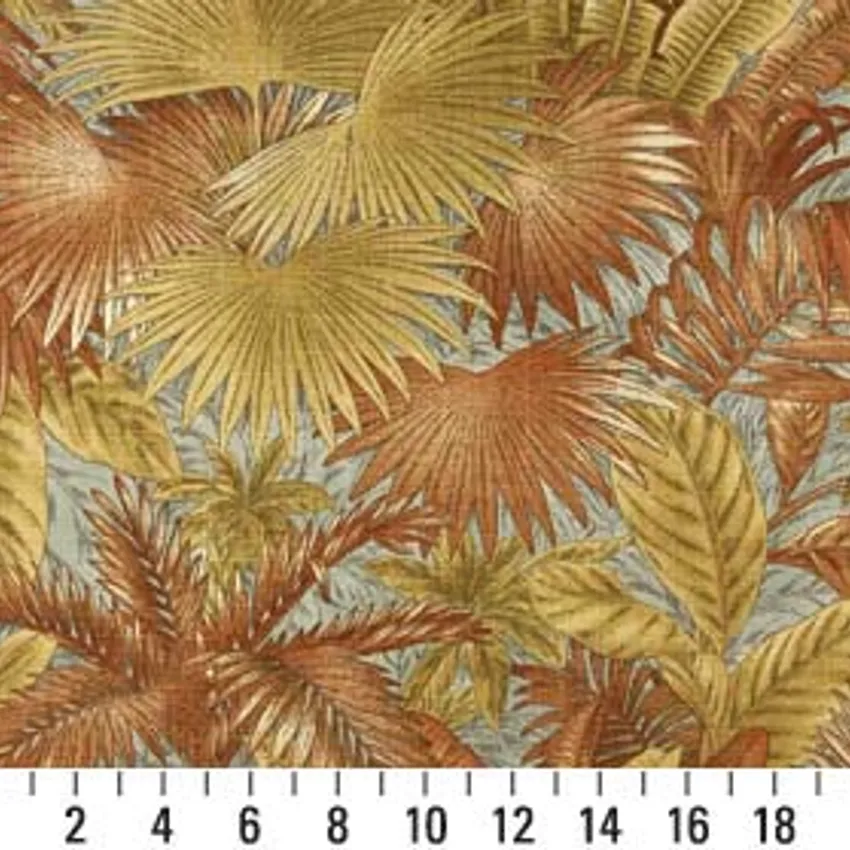 Amazon Light Blue and Brown Contemporary Marine Upholstery Fabric by the Yard — Scale in inches