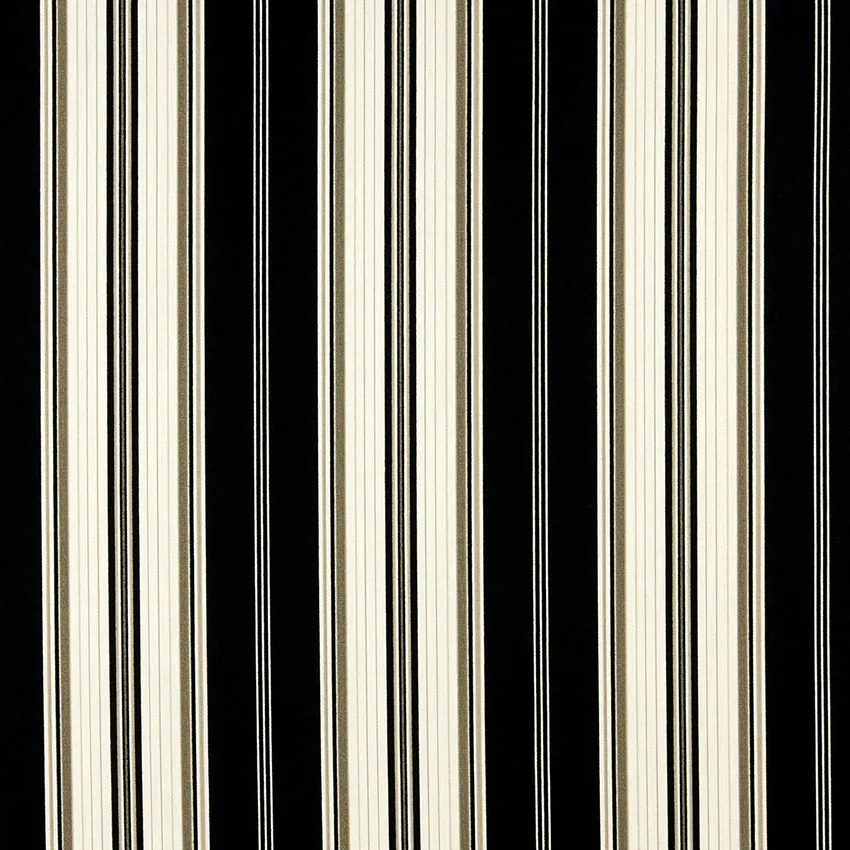 Onyx Stripe Black and White Stripes Marine Upholstery Fabric by the Yard