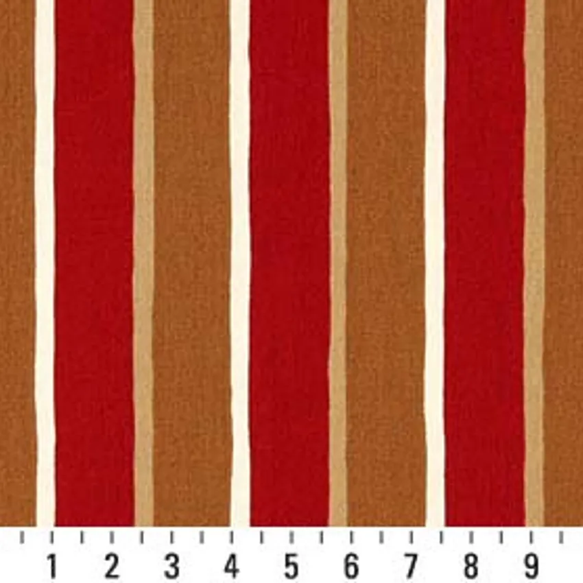 Grenadine Stripe Beige and Brown Contemporary Marine Upholstery Fabric by the Yard — Scale in inches