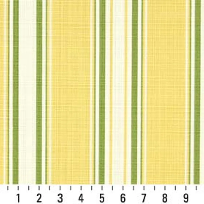 Citrus Stripe Gold and Light Green Stripes Marine Upholstery Fabric by the Yard — Scale in inches