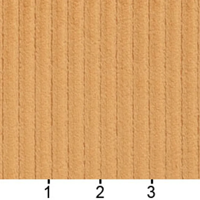 Wheat Gold Small Stripe Soft Velvet Upholstery Fabric — Scale in inches
