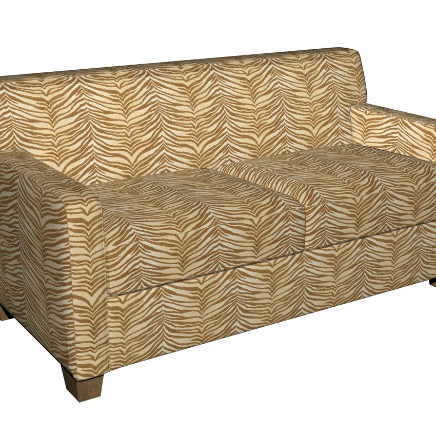 Albino Beige and White Tiger Faux Animal  Print Microfiber Machine Washable Stain Resistant Upholstery Fabric — Fabric on furniture