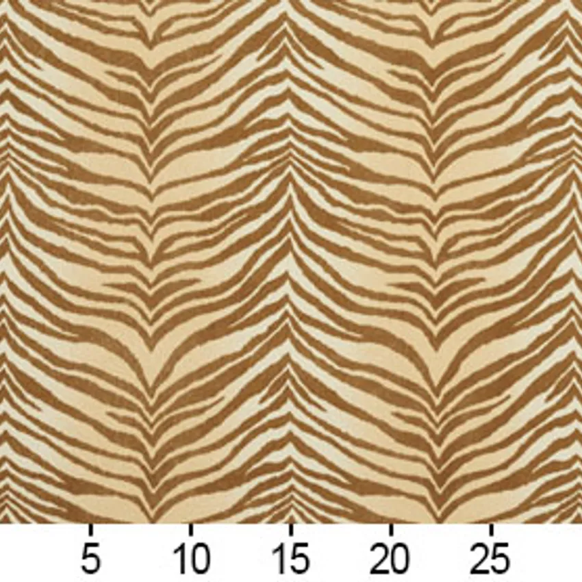 Albino Beige and White Tiger Faux Animal  Print Microfiber Machine Washable Stain Resistant Upholstery Fabric — Scale in inches