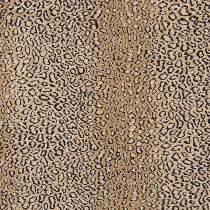 Tan Beige and Black Leopard Faux Animal  Print Microfiber Machine Washable Stain Resistant Upholstery Fabric