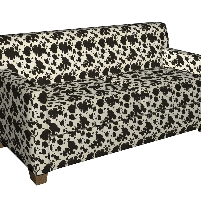 Cow Black and White Vintage Faux Animal  Print Microfiber Machine Washable Stain Resistant Upholstery Fabric — Fabric on furniture