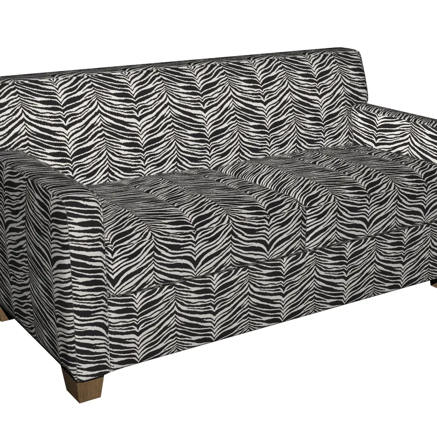 Zebra Black and White Animal Faux Animal  Print Microfiber Machine Washable Stain Resistant Upholstery Fabric — Fabric on furniture