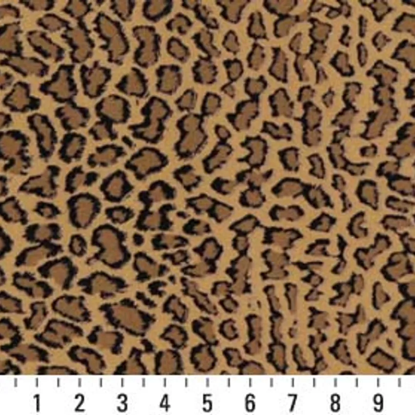  Beige  Brown and Black Jaguar Faux Animal  Print Microfiber Machine Washable Stain Resistant Upholstery Fabric — Scale in inches