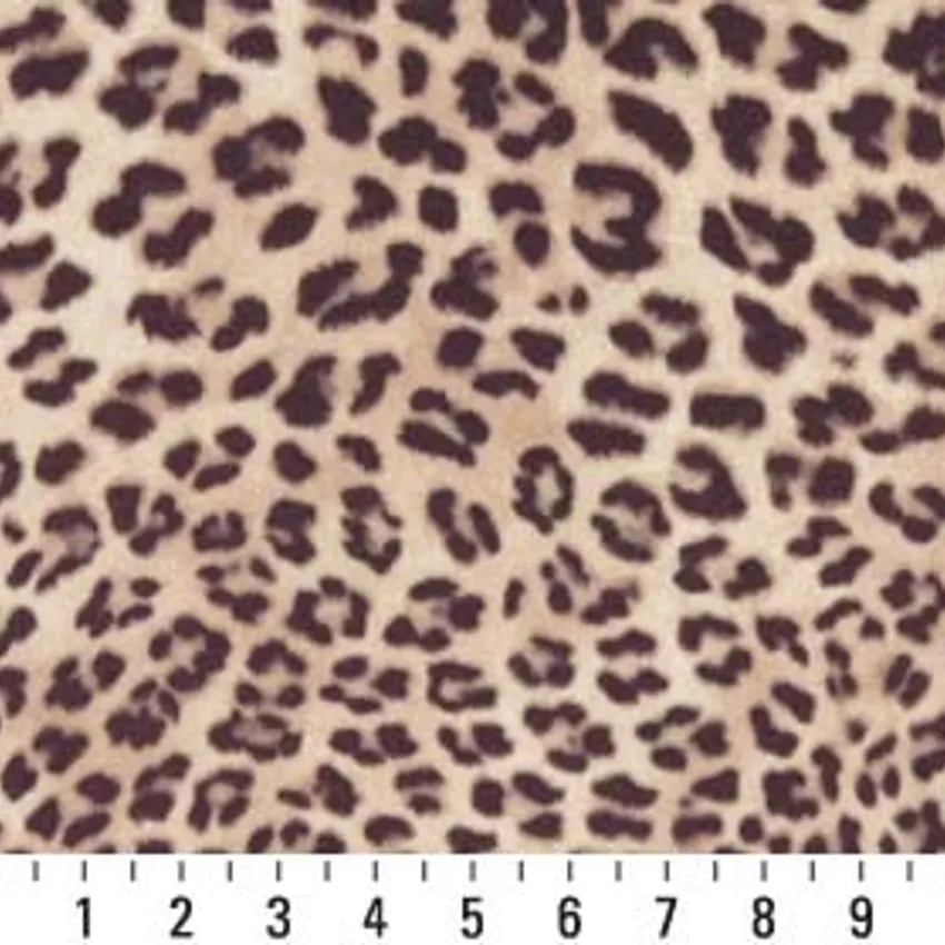 Dune Beige and Black Leopard Faux Animal  Print Microfiber Machine Washable Stain Resistant Upholstery Fabric — Scale in inches