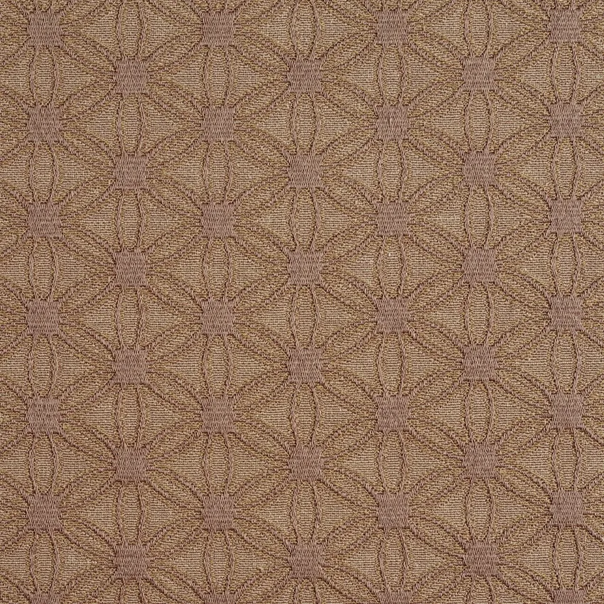 Sand Charm Beige and Brown Geometric Flower Accent Abstract Brocade Upholstery Fabric
