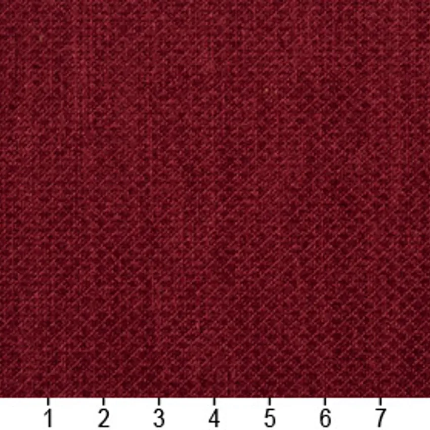 Burgundy Red Solid Soft Chenille Upholstery Fabric — Scale in inches