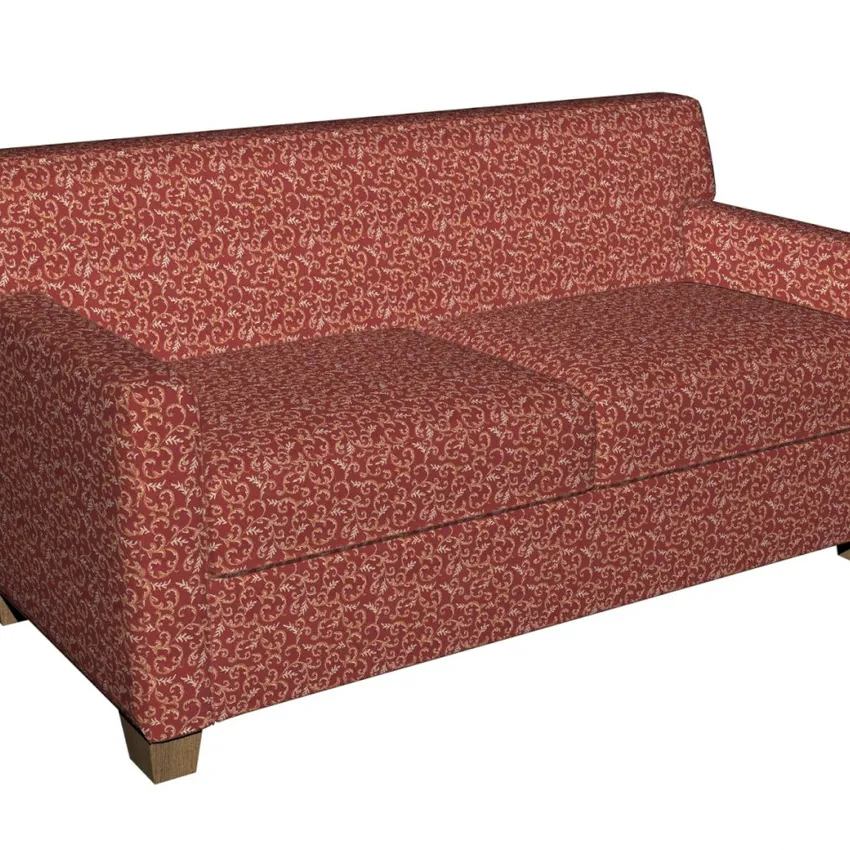 Brandy Beige and Burgundy Abstract Floral Vine Damask Upholstery Fabric — Fabric on furniture