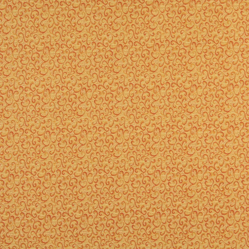 Sienna Coral and Gold Contemporary Damask Upholstery Fabric by the Yard