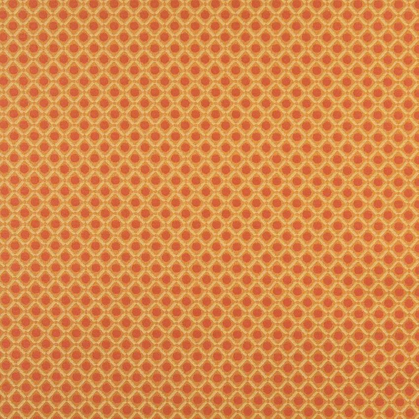Papaya Coral and Gold Contemporary Damask Upholstery Fabric by the Yard