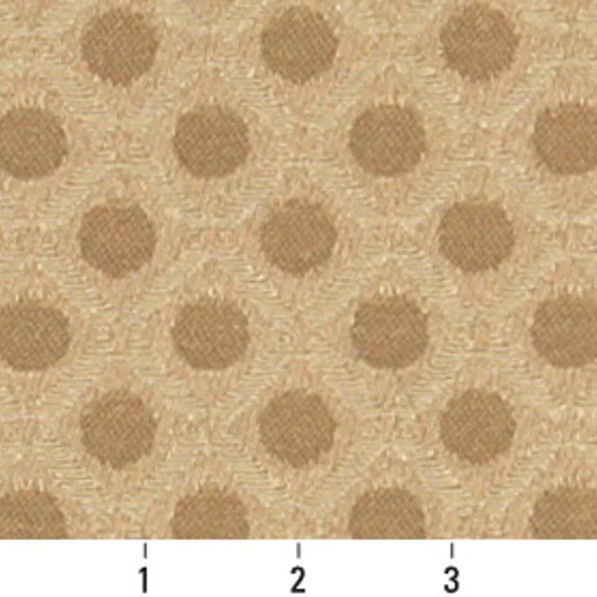 Sand Beige Contemporary Damask Upholstery Fabric by the Yard — Scale in inches
