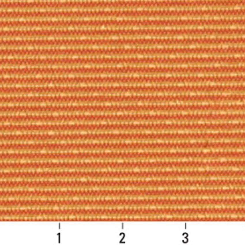 Mandarin Coral and Gold Contemporary Damask Upholstery Fabric by the Yard — Scale in inches