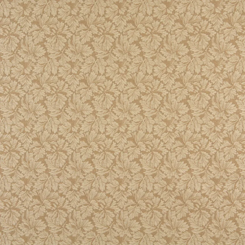 Latte Beige Foliage Damask Upholstery Fabric by the Yard