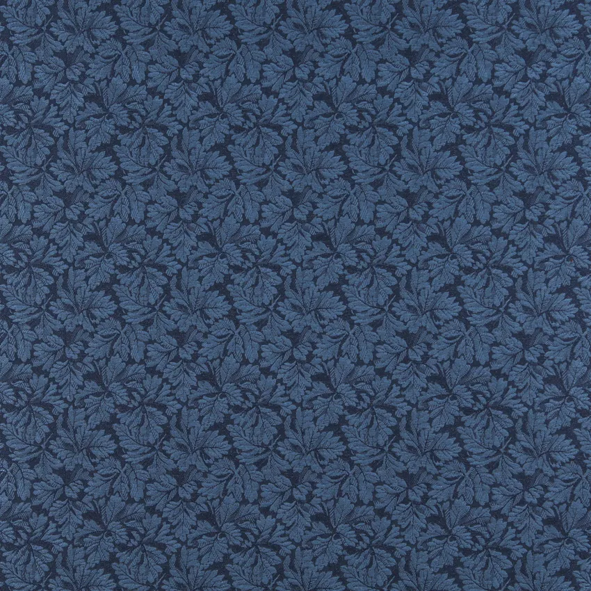 Navy Dark Blue Foliage Damask Upholstery Fabric by the Yard