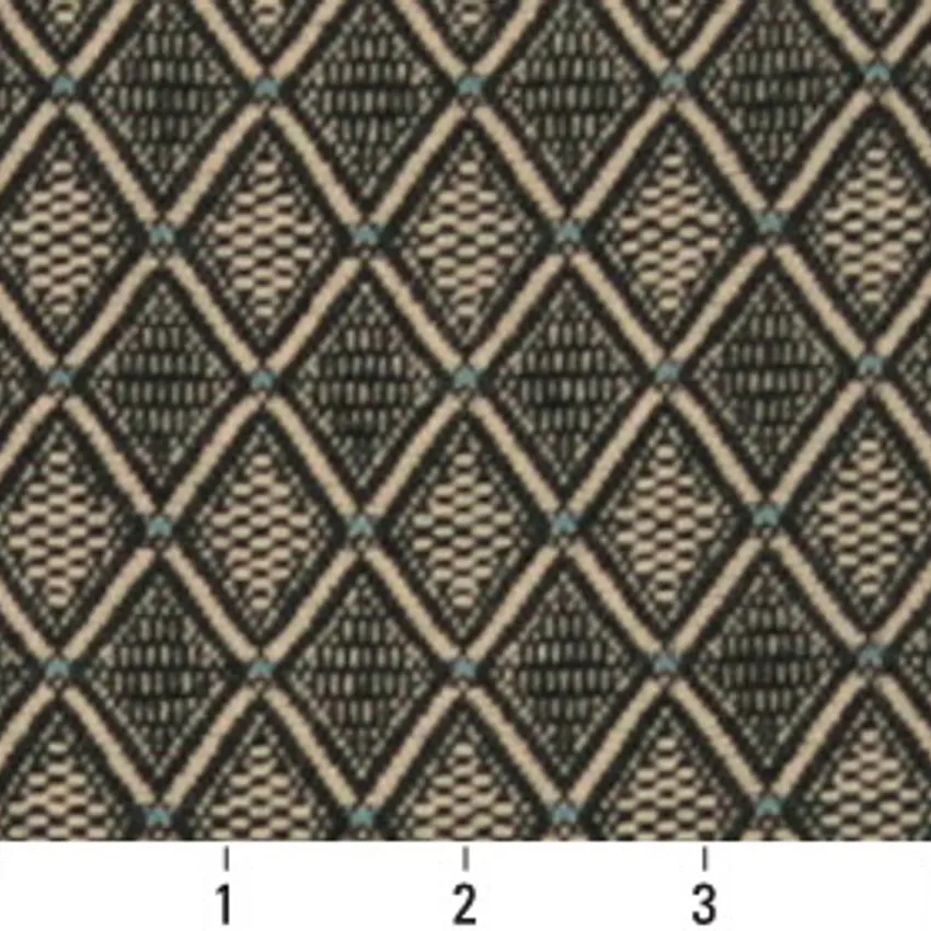 Mocha Beige and Black Contemporary Damask Upholstery Fabric by the Yard — Scale in inches