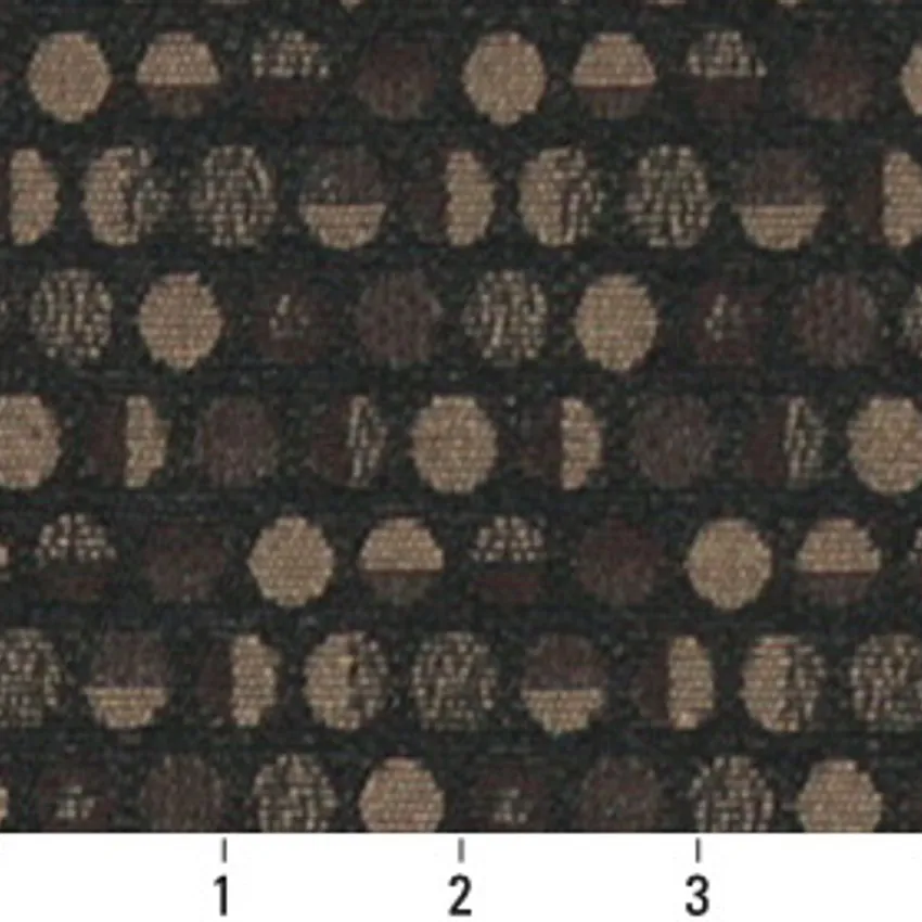 Cocoa Beige and Black Contemporary Damask Upholstery Fabric by the Yard — Scale in inches