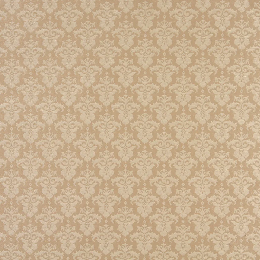 Wheat Beige Heirloom Damask Upholstery Fabric by the Yard