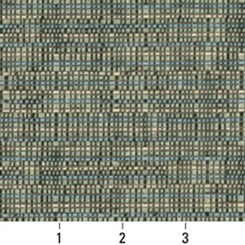 Seafoam Beige and Light Blue Plain Damask Upholstery Fabric by the Yard — Scale in inches