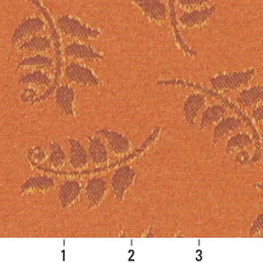 Coral Foliage Damask Upholstery Fabric by the Yard — Scale in inches