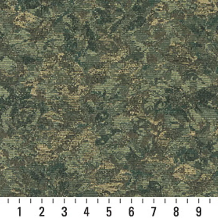 Arbor Gold and Gray Contemporary Damask Upholstery Fabric by the Yard — Scale in inches