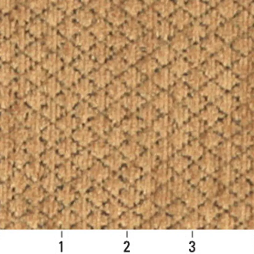 Honey Gold Beige and Brown Small Scale Chenille Upholstery Fabric — Scale in inches