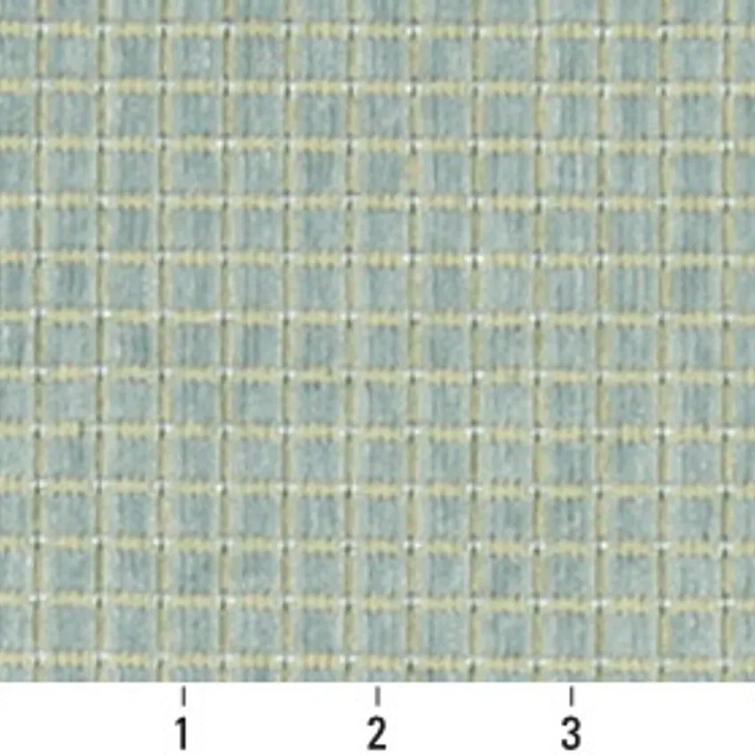 Spa Aqua Contemporary Chenille Upholstery Fabric by the Yard — Scale in inches