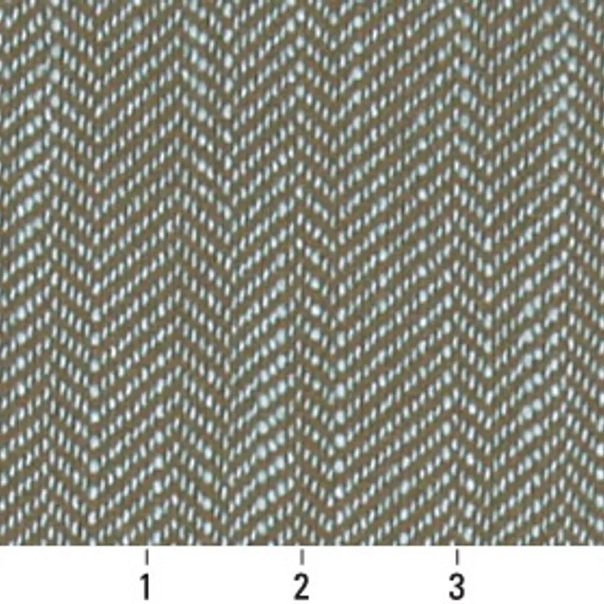 Capri Light Blue and Brown Contemporary Damask Upholstery Fabric by the Yard — Scale in inches