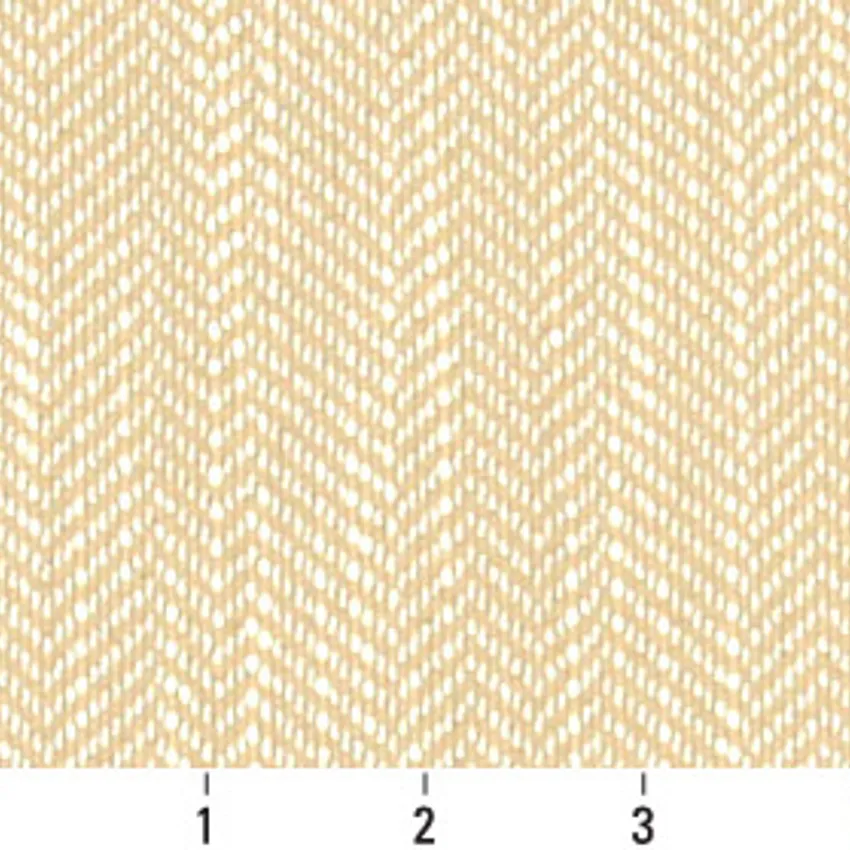 Ecru Gold and White Contemporary Damask Upholstery Fabric by the Yard — Scale in inches