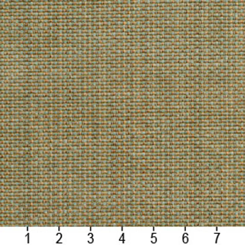 Blue Aqua Plain Chenille Upholstery Fabric — Scale in inches