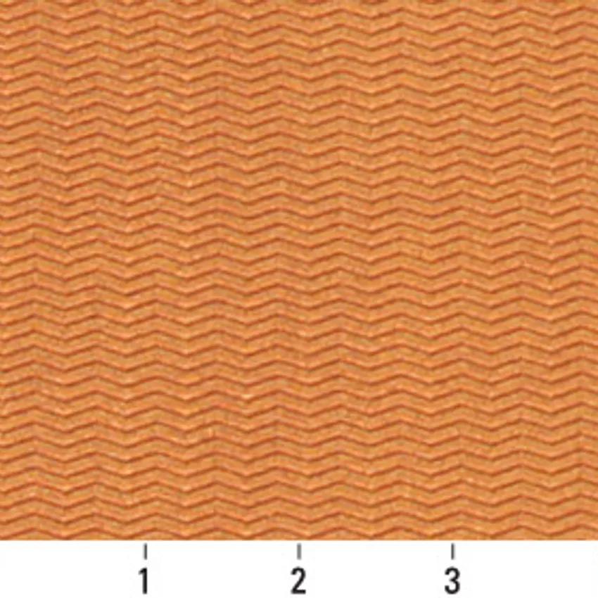 Coral and Orange Contemporary Damask Upholstery Fabric by the Yard — Scale in inches