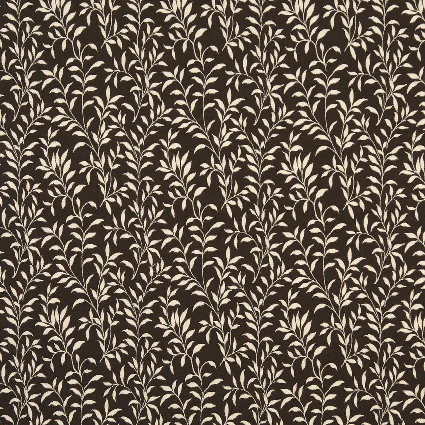 Beige and Brown Foliage Brocade Upholstery Fabric by the Yard