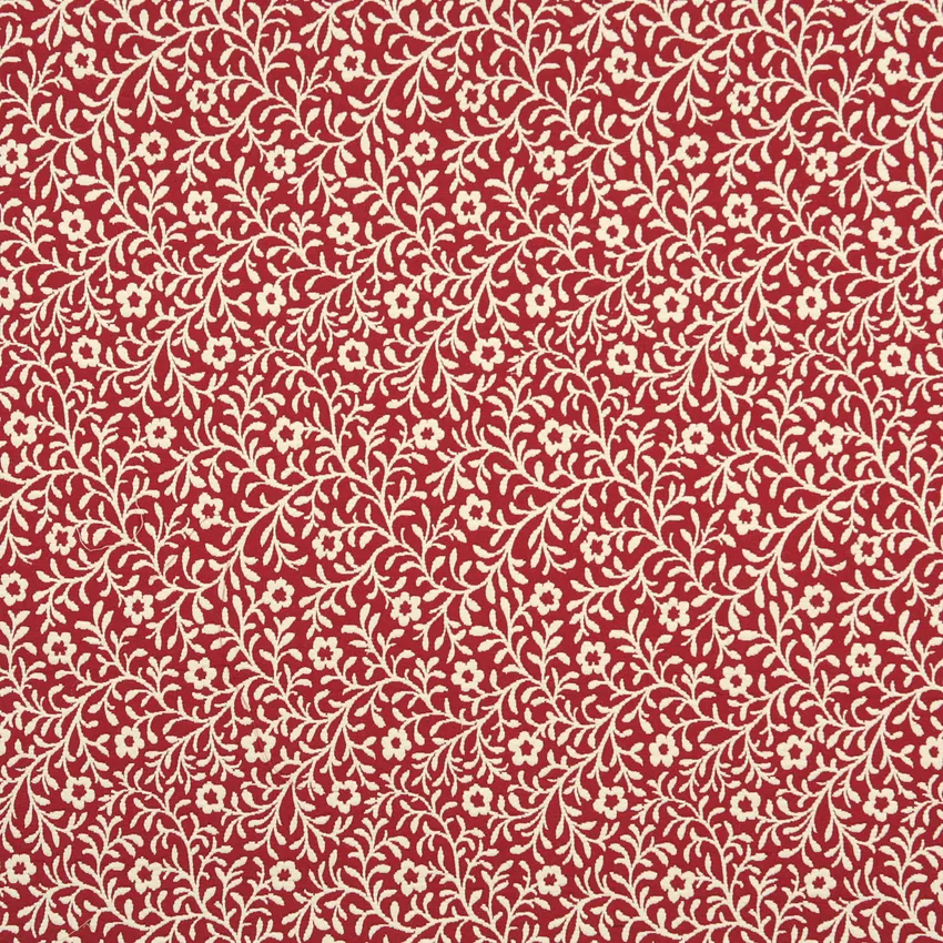 Burgundy and White Country Brocade Upholstery Fabric by the Yard