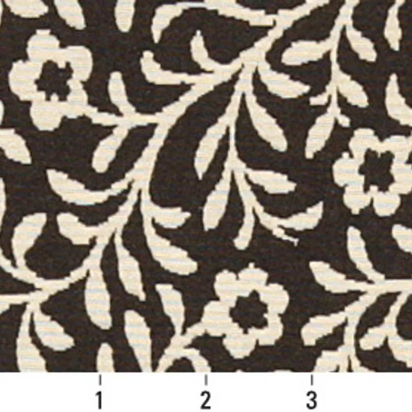 Beige and Brown Country Brocade Upholstery Fabric by the Yard — Scale in inches