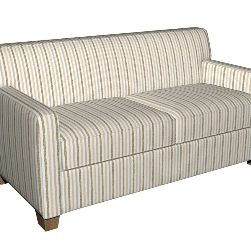 Powder Gold and Light Brown Stripe Damask Upholstery Fabric — Fabric on furniture