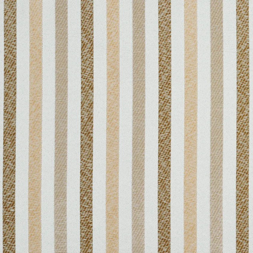 Powder Gold and Light Brown Stripe Damask Upholstery Fabric