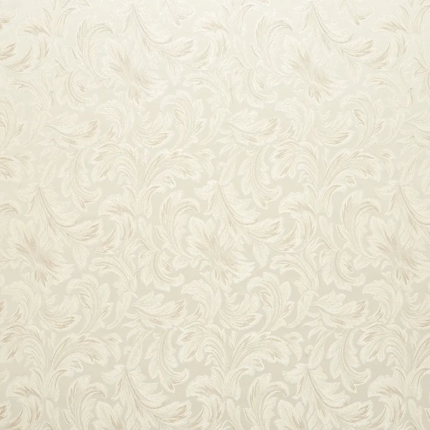Champagne White Classic Acanthus Foliage Damask Upholstery Fabric