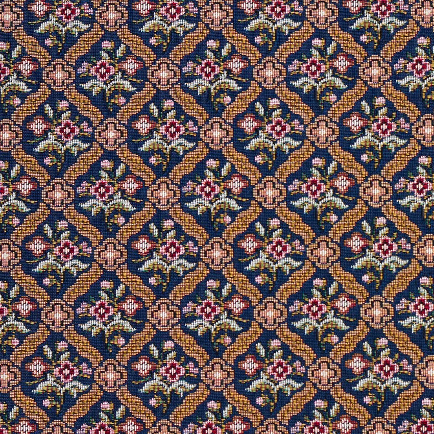 Red and Pink and Gold Floral Diamond Accent Tapestry Upholstery Fabric