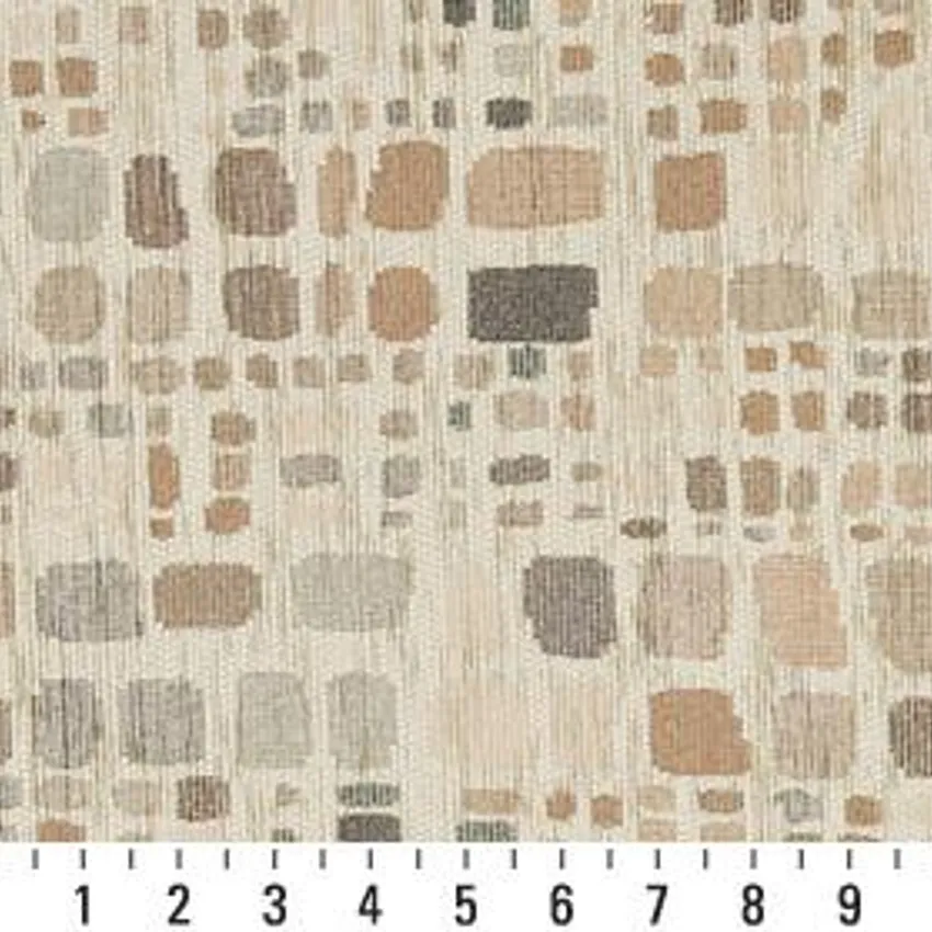 Beige and Gray Brown Retro Color Palette Abstract Chenille Upholstery Fabric — Scale in inches