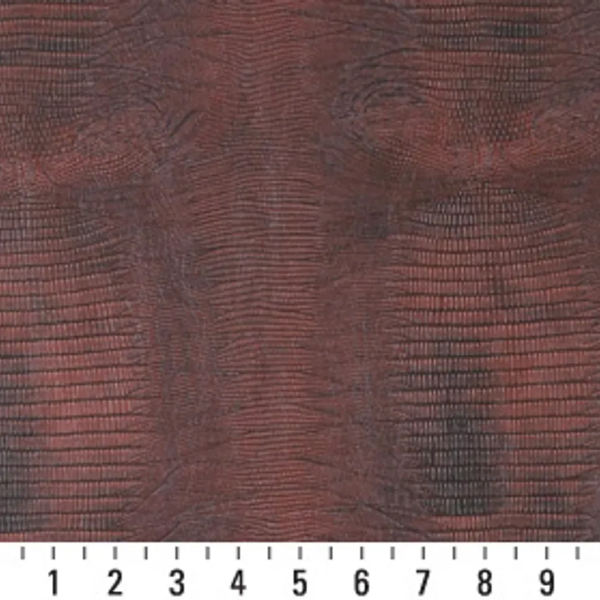 Amber Brown and Burgundy Animal Print Automotive Vinyl Upholstery Fabric by the Yard — Scale in inches